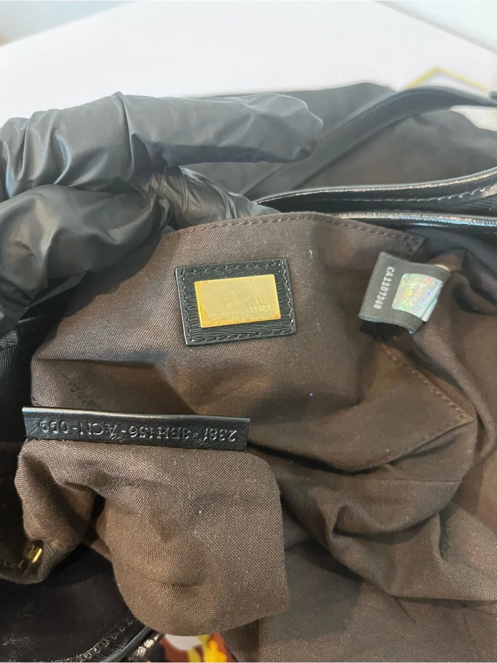 FENDI ZUCCA BLACK CHEF SHOULDER BAG.